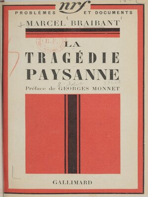 cover image of La tragédie paysanne